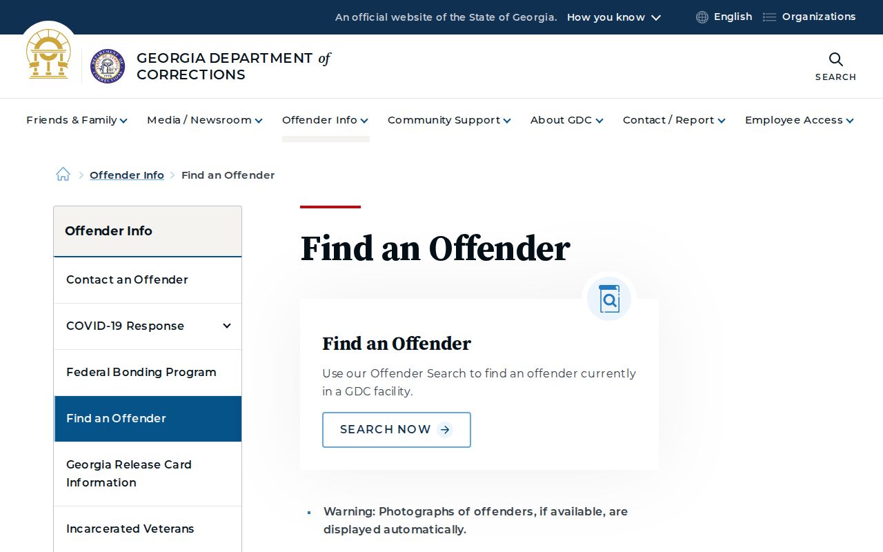 Coffee County criminal history GDC offender locator