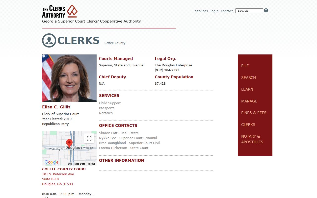 Coffee County criminal court clerk and courthouse record office