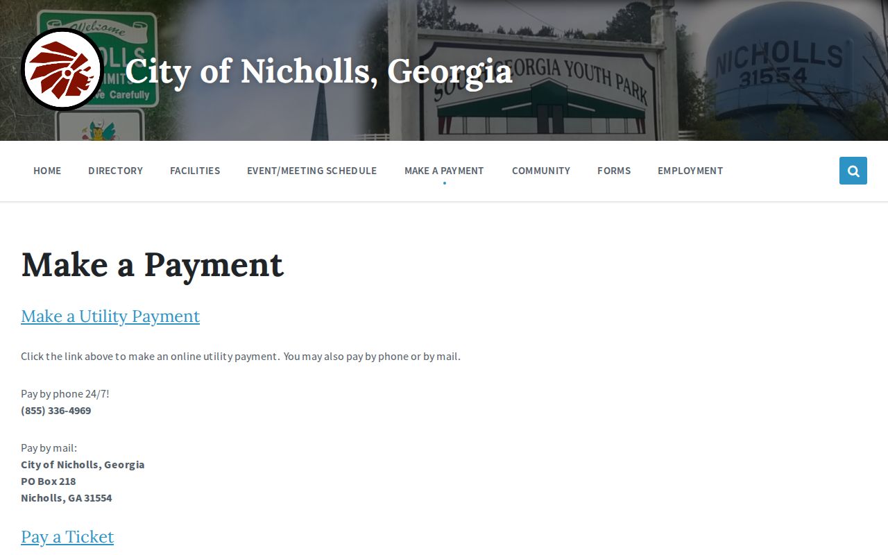 Nicholls criminal records City Court payment view