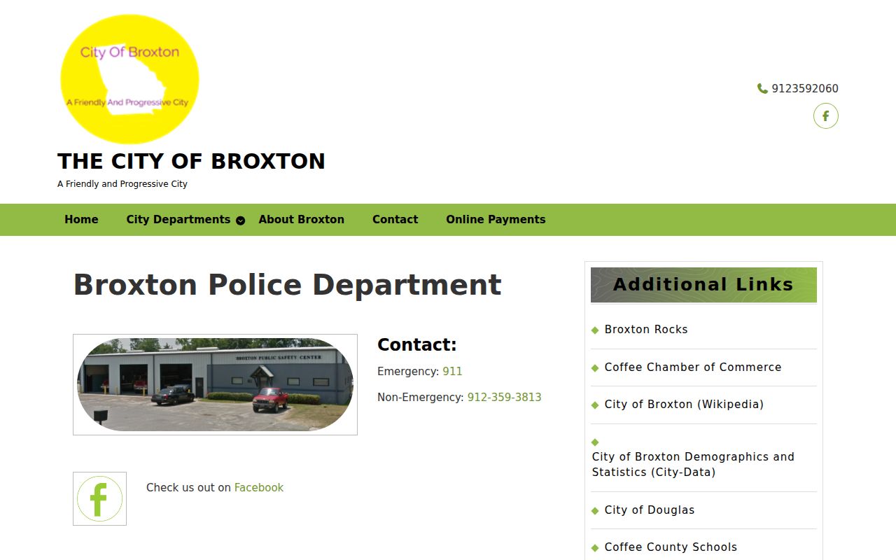 Broxton criminal history Police Department contact source